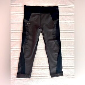 Under Armour Women’s Compression Leggings Black Gray Heatgear Workout Sz…​​​
